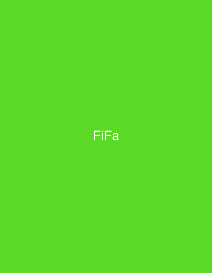 The image shows the text "FiFa" in white letters against a bright green background. There are no discernible features of Casablanca, Morocco, or any other specific location visible in the image. The scene is devoid of people, actions, interactions, or any other contextual elements beyond the text and its backdrop.