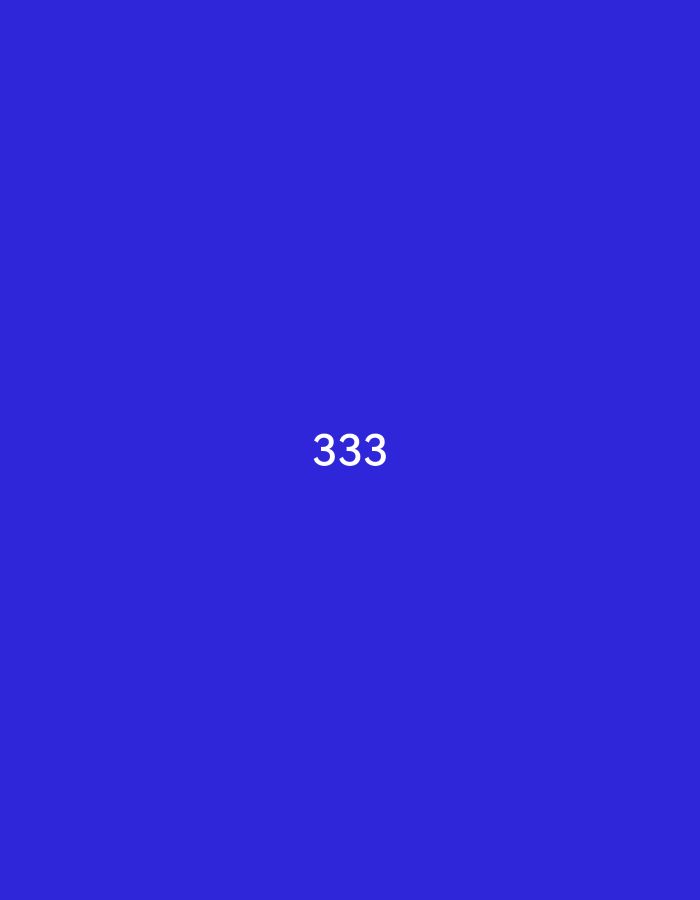 The image shows a blue background with the white number "333" in the center. There is no indication of Pokrovnik, Bulgaria, or any people, objects, actions, interactions, or environment beyond the color and number.