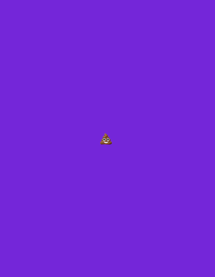 A single poop emoji is centered in the middle of a solid purple background. There are no other objects or elements in the image. The location of Zvezdara Urban Municipality, Serbia is not depicted in the image.