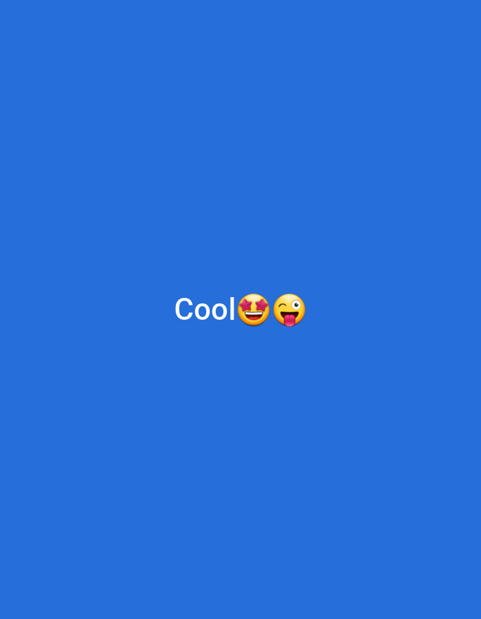 The image displays the word "Cool" in white text, followed by two emojis: one with heart-shaped eyes and a wide smile, and another with a winking eye and its tongue sticking out. The background is a solid, vibrant blue. The text and emojis are centrally located in the lower portion of the frame. There are no discernible elements related to a specific city or location.