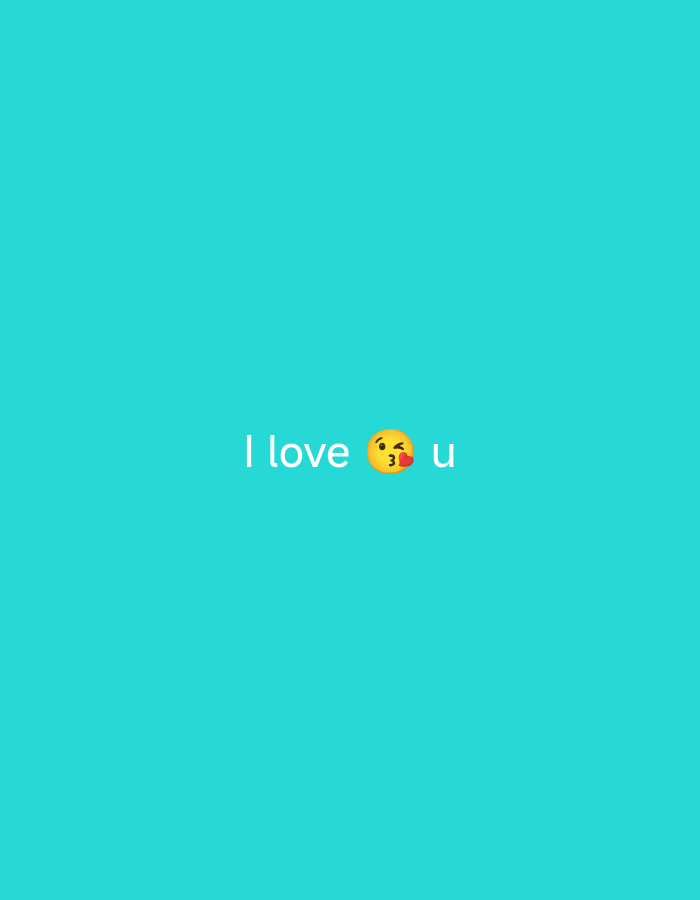 The image is a screenshot with a solid teal background. In the center of the image, the text "I love u" is displayed in white sans-serif font. To the right of the word "love," there is a yellow emoji with its lips puckered for a kiss. The image does not contain any information about the city of Nsugpe, Nigeria, or any visual elements that would indicate its location.