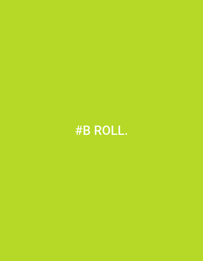 The image displays a bright, almost neon, lime green background. Centered in the frame, in a white, sans-serif font, are the words "#B ROLL." There is no indication of Dunnae-myeon, South Korea, nor any people, subjects, or objects beyond the text on the solid background. The scene is devoid of any discernible environment.