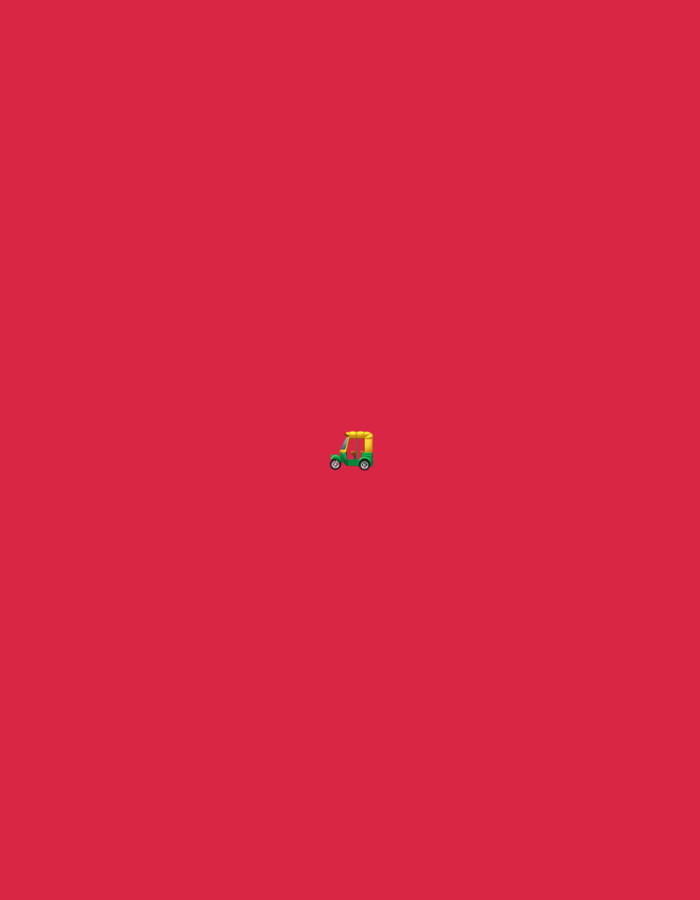 A toy golf cart is centered in a crimson field. The cart is green with a yellow roof and red accents.