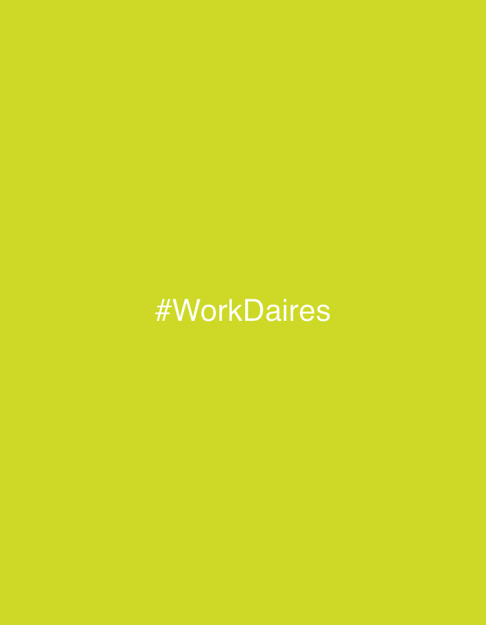 The image is a solid, lime-green background. In the center of the image, there is white text that reads "#WorkDaires". There are no people, objects, or environmental details visible in the image, and it does not depict any location in Istanbul, Turkey.