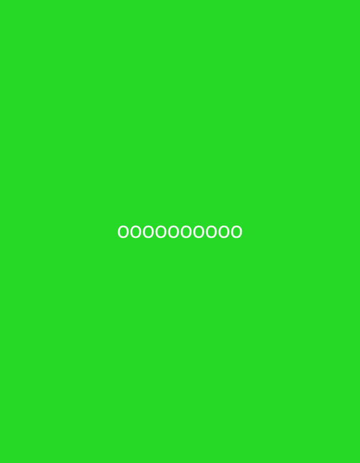 The image displays a bright green background with the word "OOOOOOOOOOO" in white text centered horizontally. There is no discernible urban environment or geographical context that would allow for identification of its location in Domodedovo, Russia. The image is purely abstract and typographic.