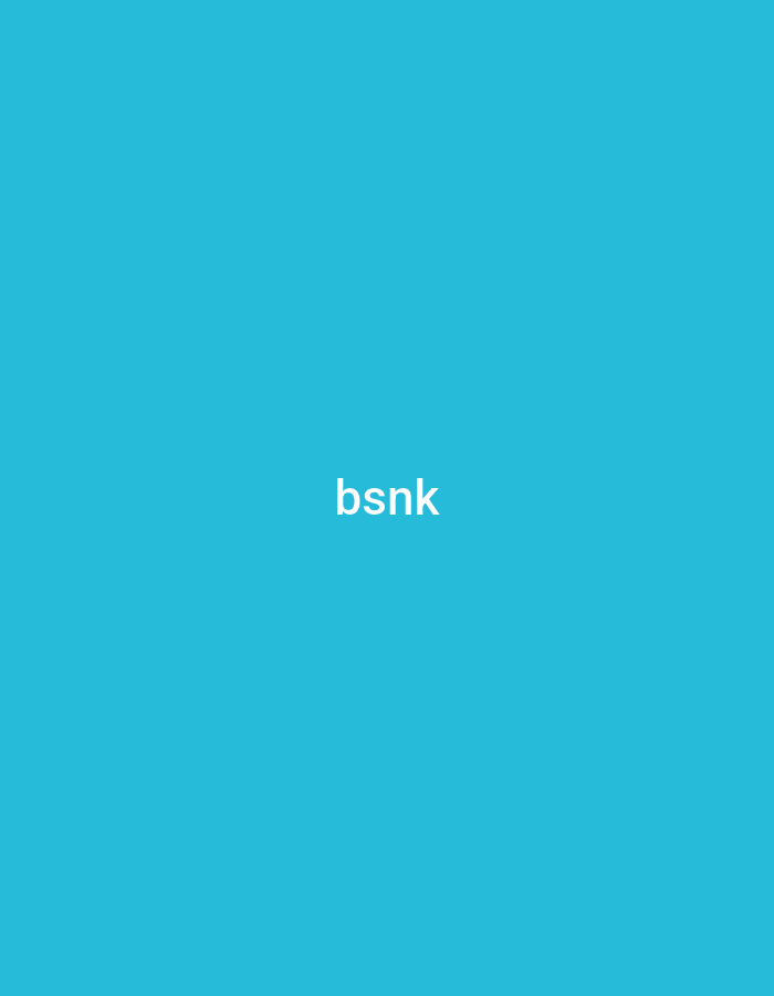 The image is a simple, flat design with a solid, bright cyan background. Centered in the frame is the word "bsnk" in a white, sans-serif font. There are no other discernible subjects, objects, or scene elements. The text is the sole focus of the image, presented against a uniform color field. No specific activity or event is depicted. There are no contextual clues regarding time of day, weather, or location. The overall presentation is minimalist and abstract, with the word "bsnk" being the only identifiable information.