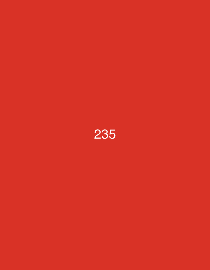 The image is a plain red background with the white text "235" centered horizontally and located slightly below the vertical center. There are no discernible elements of Đà Nẵng, Vietnam.