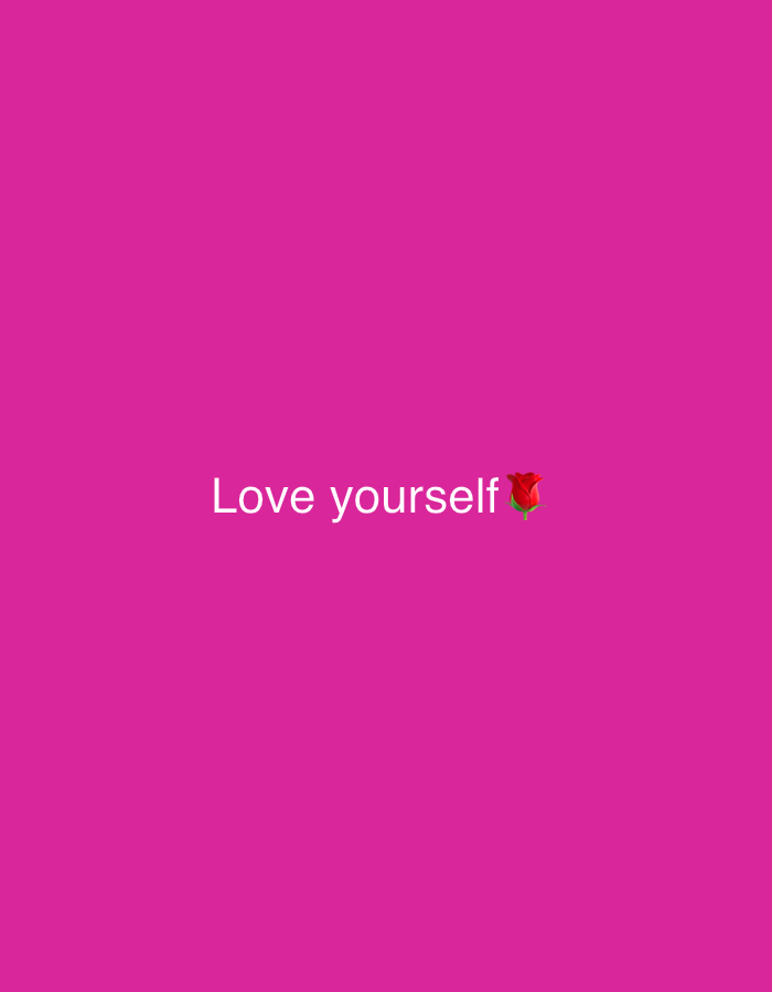The image is a simple graphic with a bright pink background. In the center of the image, white text reads "Love yourself" and to the right of the text is a red rose emoji. There is no information in the image to suggest any connection to Stara Zagora, Bulgaria.
