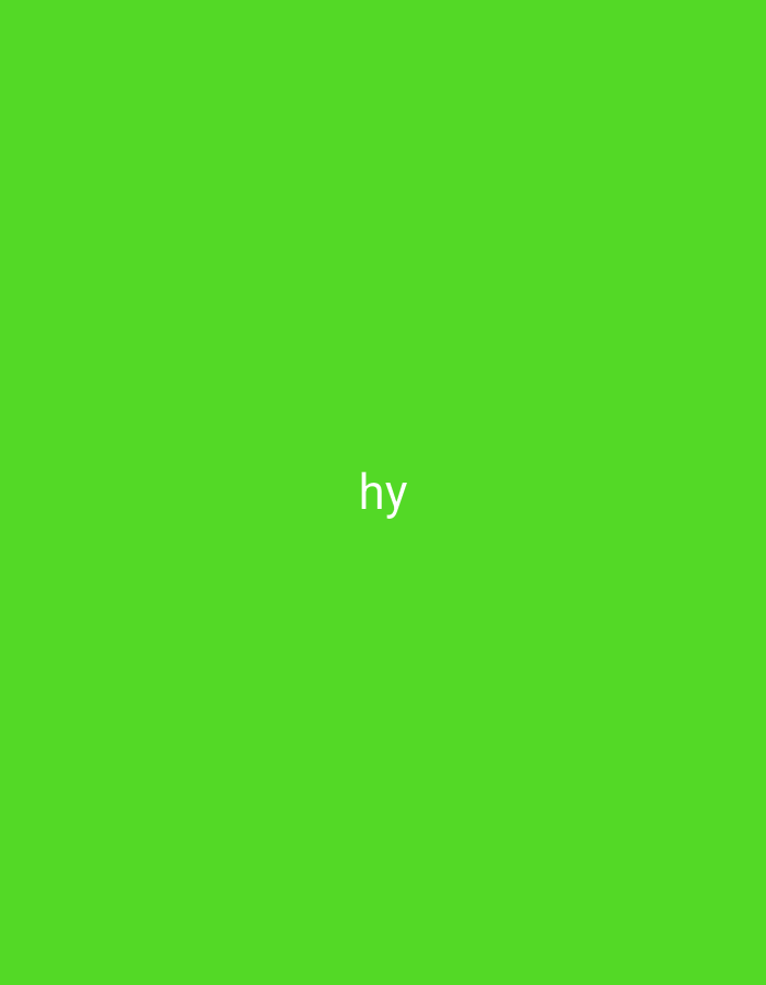 The image is a plain, bright green background with the white text "hy" centered horizontally and slightly below the vertical center. There are no people, objects, actions, or interactions visible in the image. The location in Lakea Satu, Indonesia, is irrelevant to the visual content of this image.