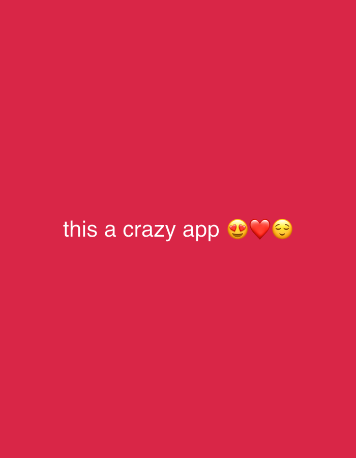 A digital image with a solid red background. In the lower center of the image, white text reads "this a crazy app" followed by three emojis: one with heart eyes, a red heart, and a pensive face. The image does not depict a scene in Slavyani, Bulgaria, nor does it show people, subjects, objects, actions, or interactions beyond the text and emojis.