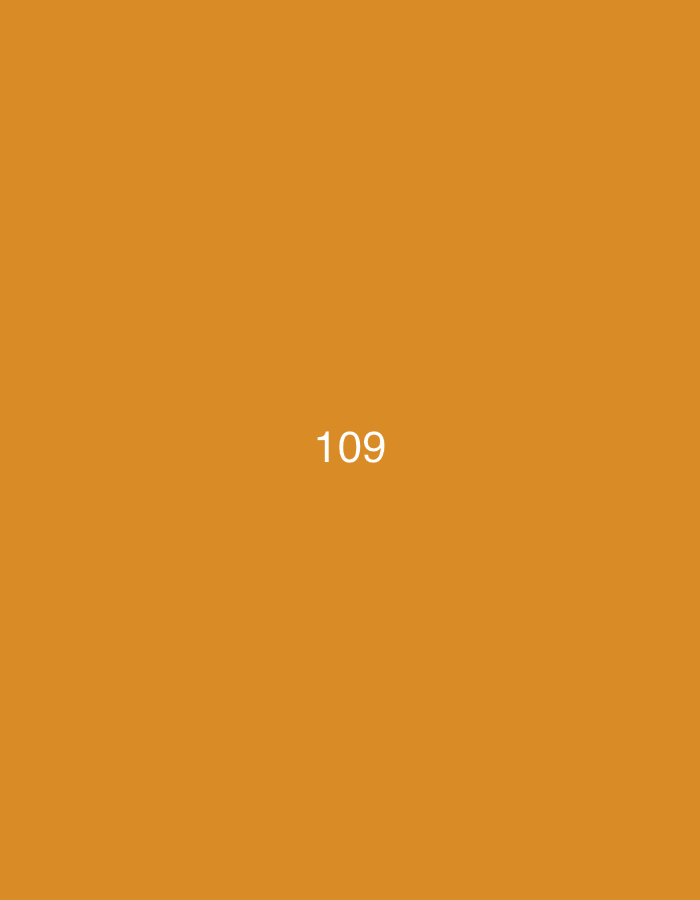 This is a video thumbnail featuring the number "109" prominently displayed in white text in the center of a solid, warm orange background. The number appears to be the main subject, with no other discernible objects, people, or setting details present. The background is a uniform, untextured color, suggesting a simple design choice for the thumbnail. The image is static and does not depict any activity or event. There are no environmental cues to suggest time of day, weather, or a specific location like Đà Nẵng, Vietnam. The overall impression is one of minimalism, with the focus solely on the numerical value.