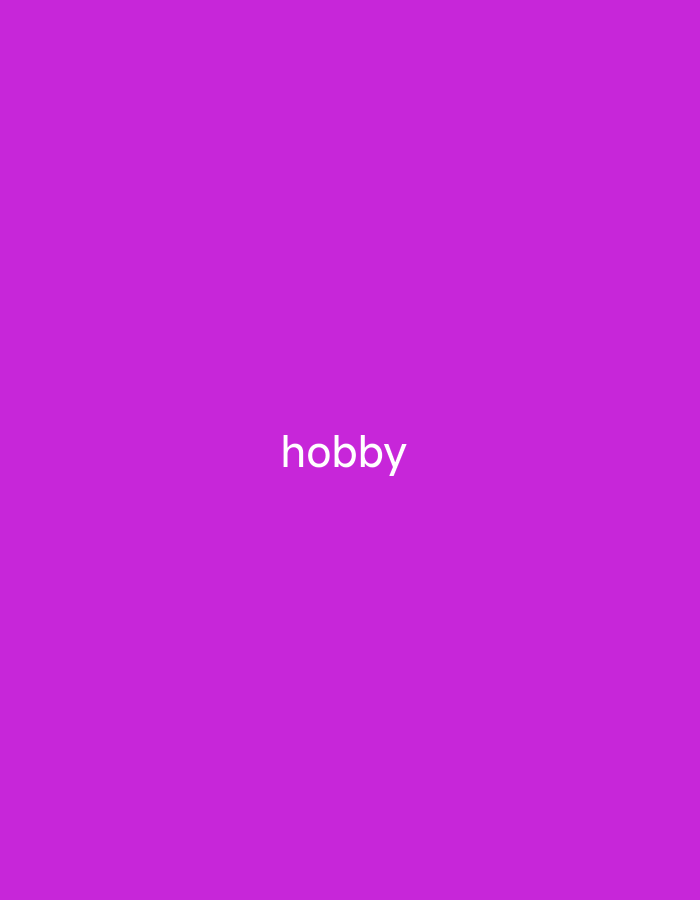 The image displays the word "hobby" in white text against a solid bright purple background. The text is centered horizontally and vertically within the frame. There are no other objects or people visible in the image. The location in the city of Nsugpe, Nigeria, is not discernible from the visual content of the image.