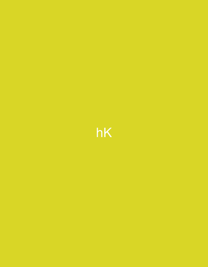 This image, presented within the context of Casablanca, Morocco, depicts a solid, vibrant yellow background. Centrally positioned on this background are the white sans-serif characters "h" (lowercase) and "K" (uppercase). No other subjects, objects, people, actions, interactions, or environmental details are discernible within the frame.