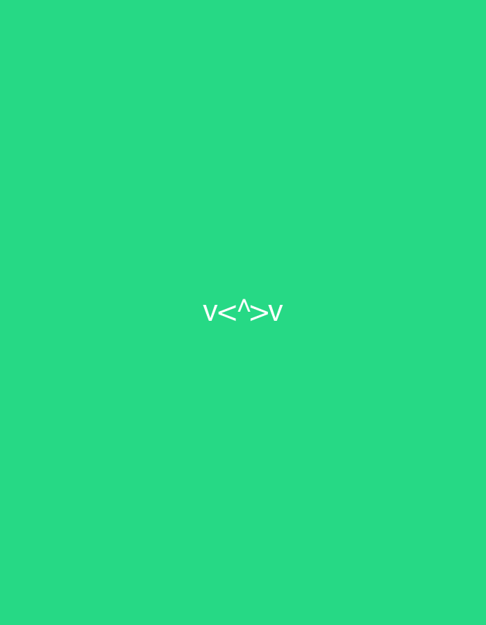 The image is a green background with the white text "v<^>v" in the center. There is no city or specific location depicted.