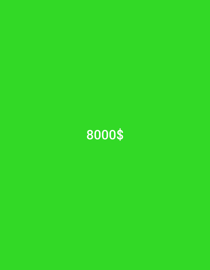 The image is a solid green background with the text "8000$" centered in white. There are no discernible elements of Pakpattan, Pakistan in this image.
