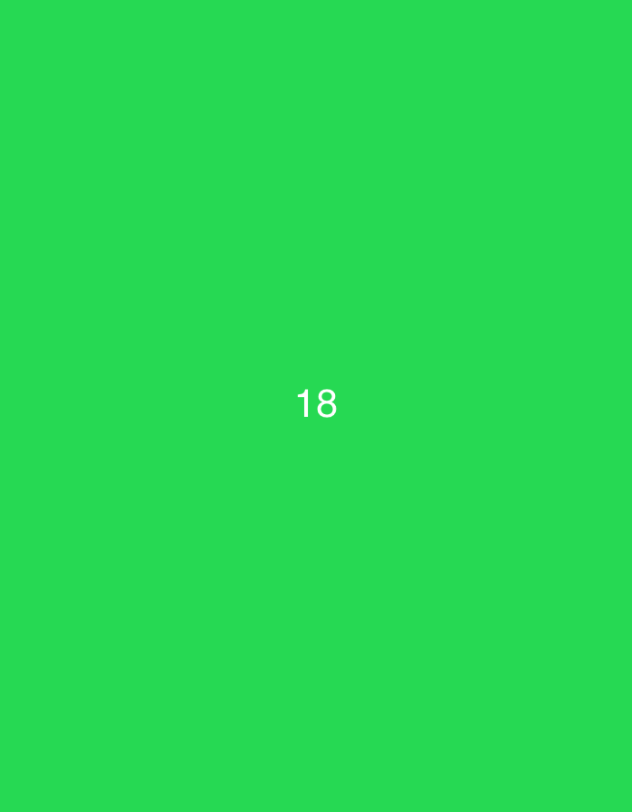 The scene, located in the city of Santa Ana, Venezuela, displays a uniform, solid green background. Centrally positioned on this background is the white numerical value '18'. No other discernible subjects, objects, people, actions, or environmental details are present in the image.