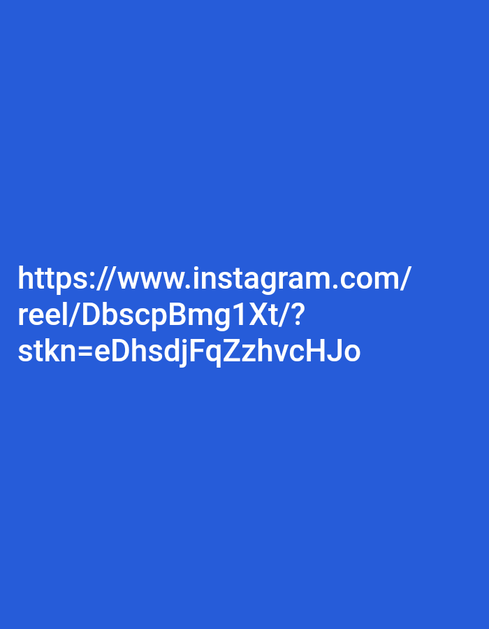 The image contains white text on a blue background. The text is a URL for an Instagram reel. The URL is: "https://www.instagram.com/reel/DbscpEmg1Xt/?stkn=eDhsdfqZzhvCHJo". There is no information about the city of Kendayakan, Indonesia in the image.