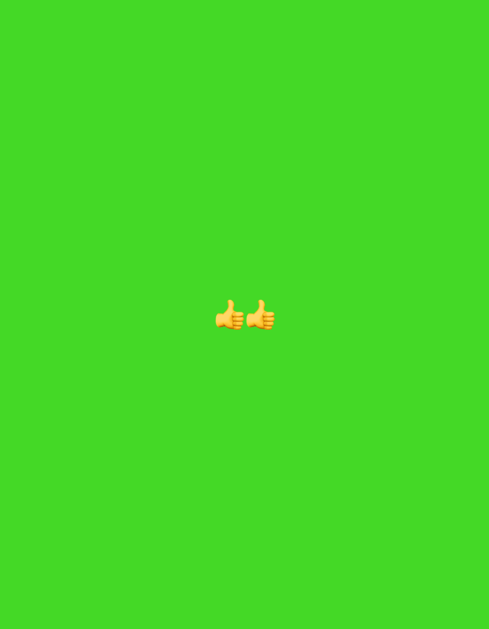 The image shows two thumbs-up emojis, rendered in a cartoonish style with yellow hands, against a solid green background. The emojis are positioned in the center of the frame, horizontally aligned and close to each other. The green background is uniform and lacks any distinguishing features, suggesting it is a digitally created or processed image rather than a photograph of a real-world environment. The image does not depict any elements that would allow for its location to be identified as Nowa Sól, Poland, or any other specific geographical place.