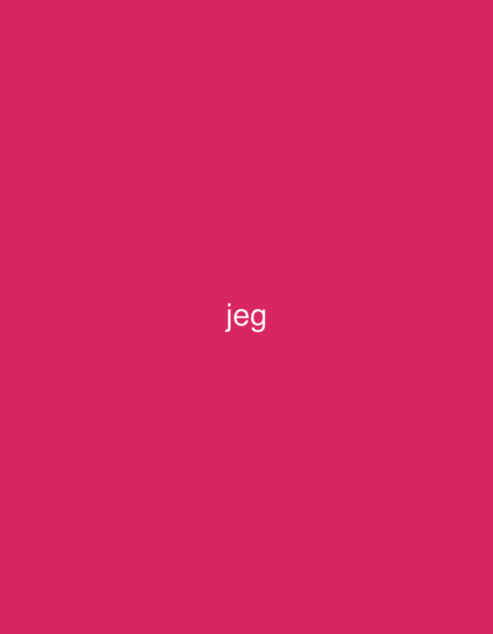 The image displays a solid, uniform background of saturated pink (RGB approximately 236, 42, 117). Centered within this field, the word "jeg" is rendered in white, lowercase, sans-serif letters. There are no other discernible objects, subjects, or environmental details present. The provided visual information does not depict any identifiable location, landscape, or structure that would allow for the determination of a specific geographical context, including the city of Casablanca, Morocco.