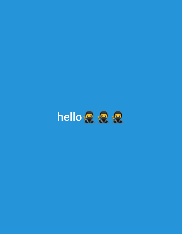 The image displays the word "hello" followed by three ninja emojis, all centered on a solid blue background. There is no information to suggest this image is located in Maiburiji, Nigeria, or any other specific geographical location. The image is a digital graphic.