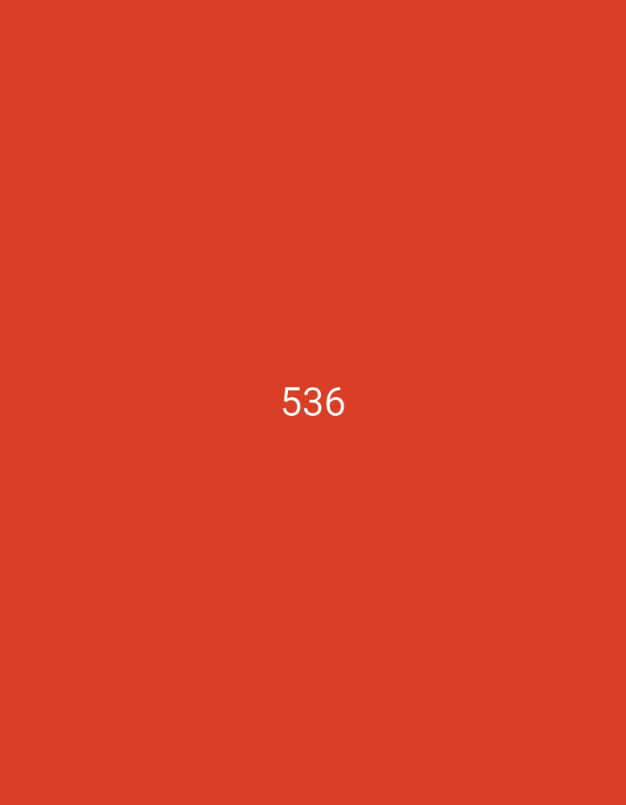 A digital image displays the number "536" in white text against a solid, vibrant red background. The text is centrally located and appears to be a simple numerical display without any accompanying graphics or context. The image is uniform in color and texture, with no discernible features beyond the text.