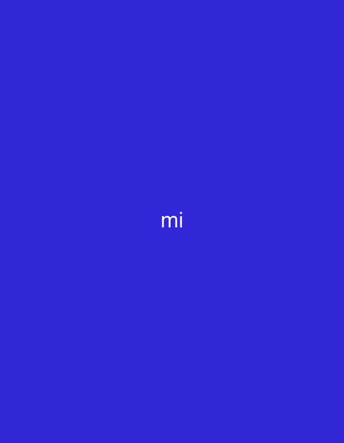 The scene is an abstract digital graphic, originating from the city of Casablanca, Morocco. The image displays a uniform, solid dark blue background. Centrally positioned, the lowercase white letters 'mi' are distinctly visible. Two additional, significantly fainter and semi-transparent instances of the same 'mi' text appear in the upper right and lower left quadrants of the composition, barely discernible against the blue. There are no discernible people, objects, actions, or specific environmental details beyond the colored background and text.