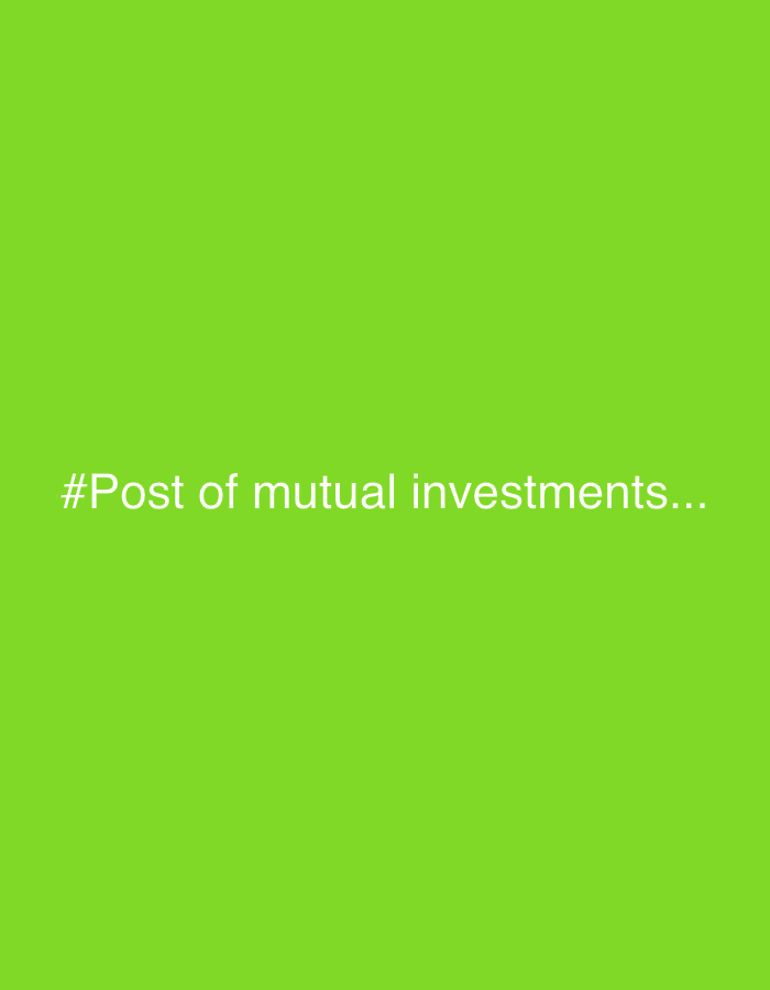 The media file is a digital image with a solid bright green background. In the center of the image, the text "#Post of mutual investments..." is displayed in white, sans-serif font. The text is the only element present in the image. There are no people, objects, or scenes depicted. The image does not provide any information about the time of day, weather, or specific location cues beyond the context that it's related to Maladzyechna, Belarus. The emotion conveyed is neutral, as it is simply a text overlay on a colored background.