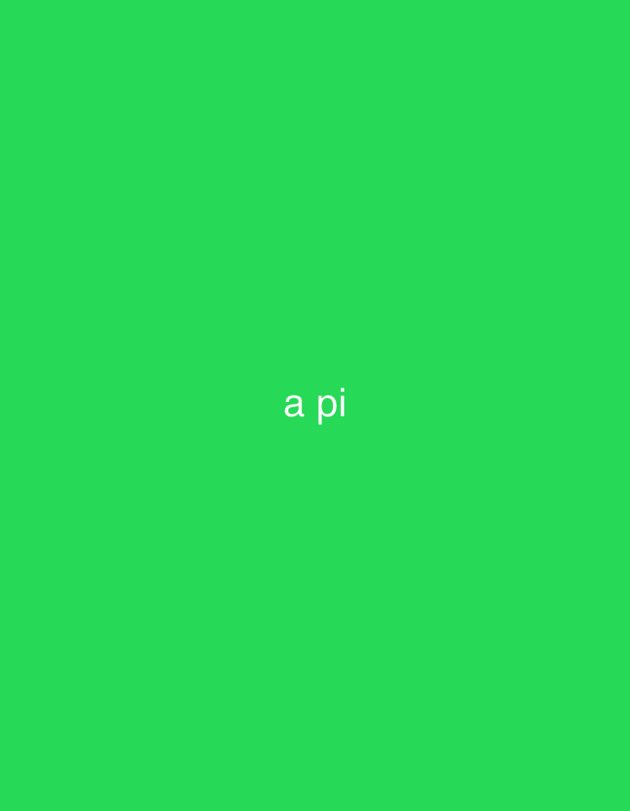 The image displays a solid, vibrant green background. Centered horizontally and slightly above the vertical midpoint, the white lowercase letters "a pi" are visible. No other subjects, objects, people, actions, interactions, or environmental details are depicted. The image does not contain any visual information to determine a geographical location, including the city of Casablanca, Morocco.