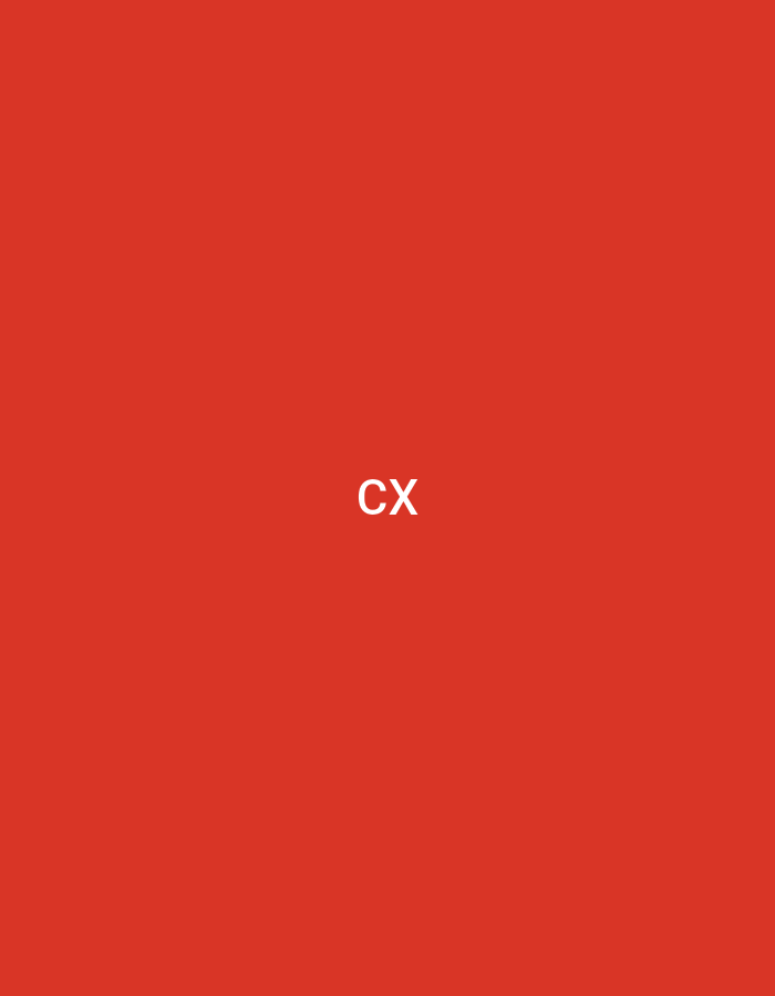 The image presents a minimalist graphic design featuring a solid, uniform red background. Centrally positioned on this red field are the uppercase letters "CX", rendered in white. The composition is entirely abstract, devoid of any discernible physical environment, human subjects, objects, actions, or interactions. No specific geographical location, such as Casablanca, Morocco, is visually depicted within the image.
