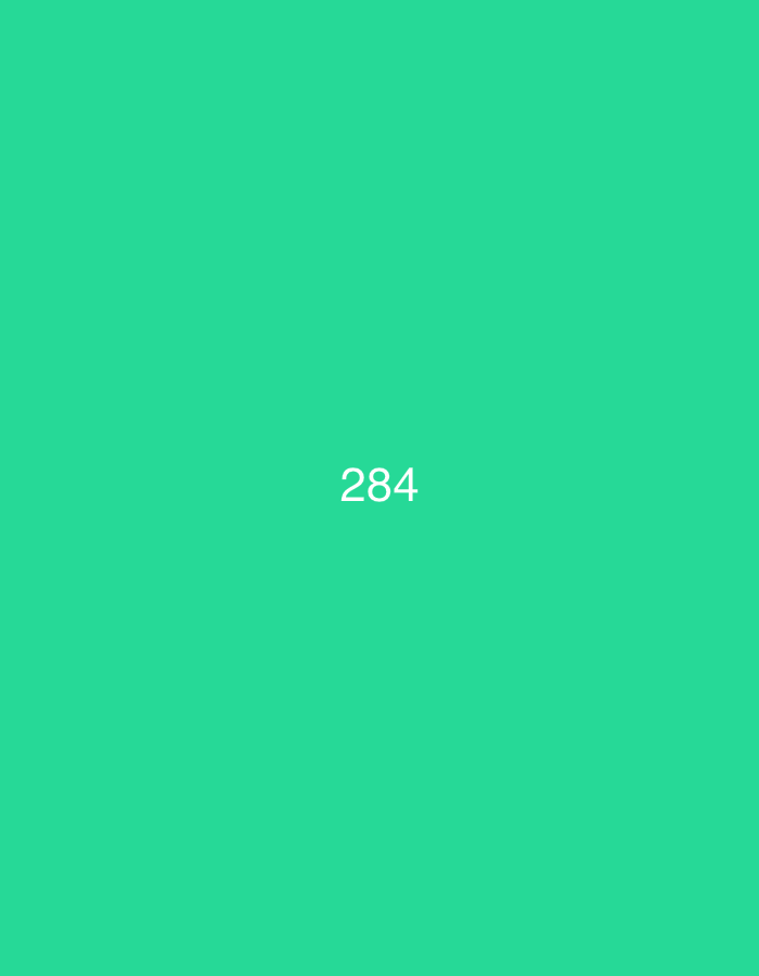 The image is a solid, flat, medium turquoise background. The number "284" is centered on the background in white, sans-serif text. There is no identifiable location in the city of Đà Nẵng, Vietnam, or any other contextual elements present.