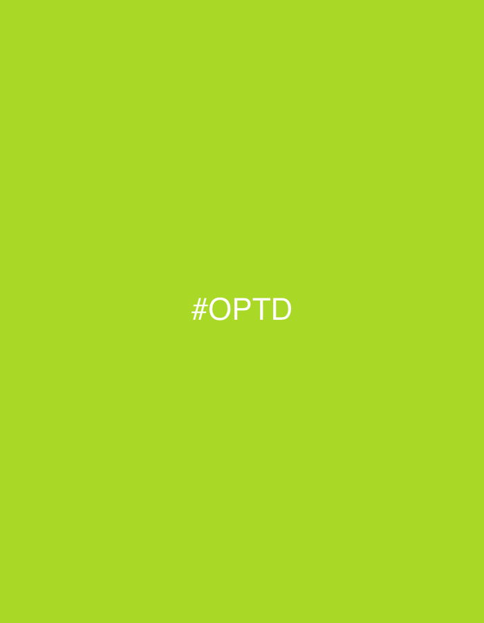 The image is a solid lime green background with white text in the center that reads "#OPTD". The image does not contain any information about the city of Rezovo, Bulgaria.