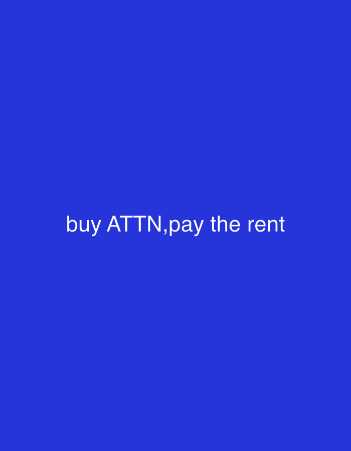 The image is a blue background with the white text "buy ATTN, pay the rent" in the center. There is no indication of any location in Varna, Bulgaria.