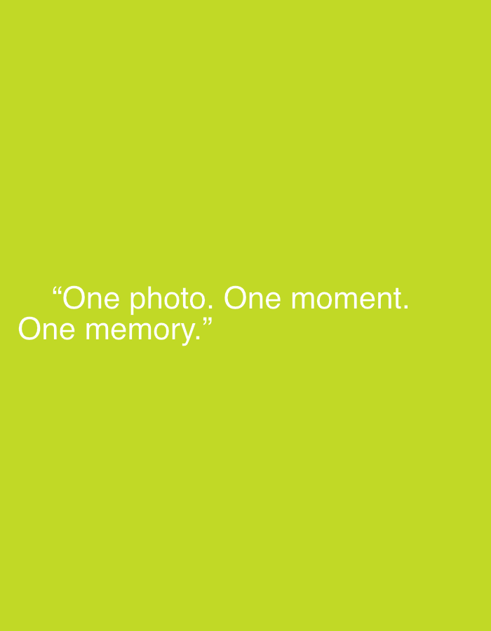 The image features a light green background with white text. The text reads: "One photo. One moment. One memory." There are no people, objects, actions, interactions, or specific environmental details present in the image. The text is centered horizontally and positioned in the lower half of the frame. The background is a solid, uniform color, suggesting a graphic design or digital image rather than a photograph of a real-world scene. No information about Nesebar, Bulgaria is depicted or implied.