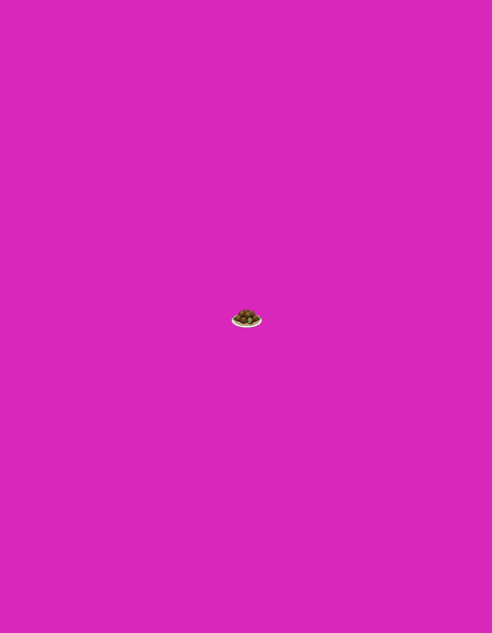 A plate of green grapes sits in the center of a vibrant pink background. There are no people or structures visible in the image, and therefore no specific location in Moscow, Russia, can be determined. The image is a simple, isolated depiction of food.