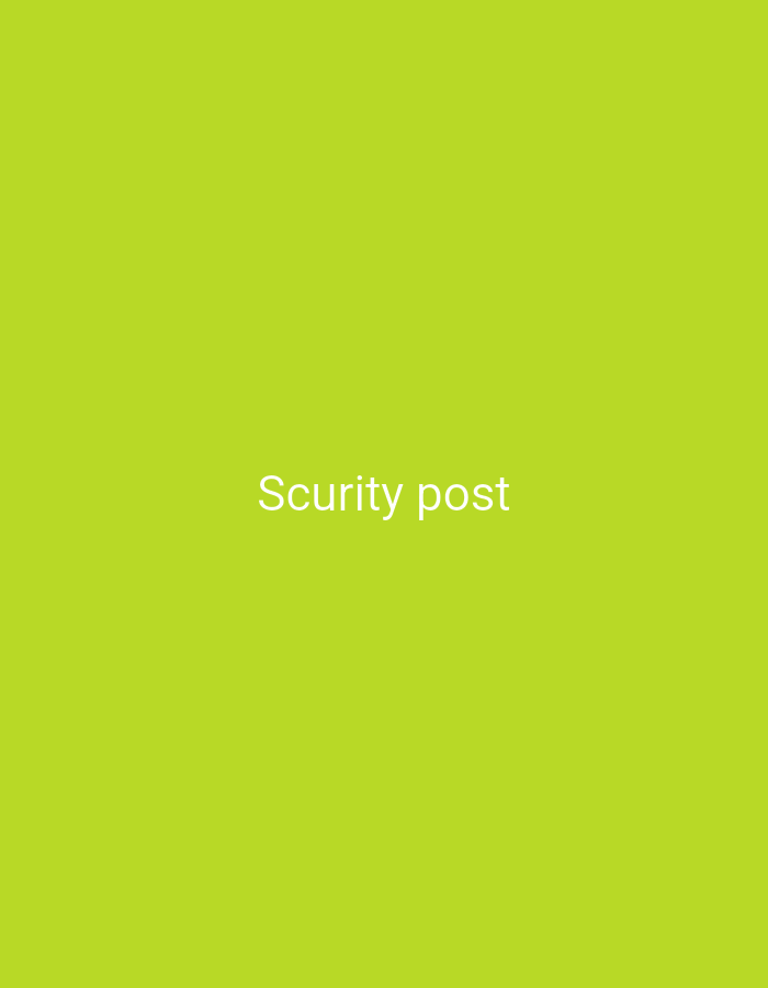 The image is a plain green background with white text that reads "Scurity post". There are no people, objects, or environmental details visible in the image.