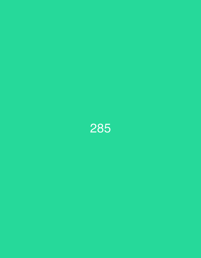 The image shows the number "285" in white text, centered on a solid teal background. There are no discernible elements that would allow for the location in Đà Nẵng, Vietnam to be identified.