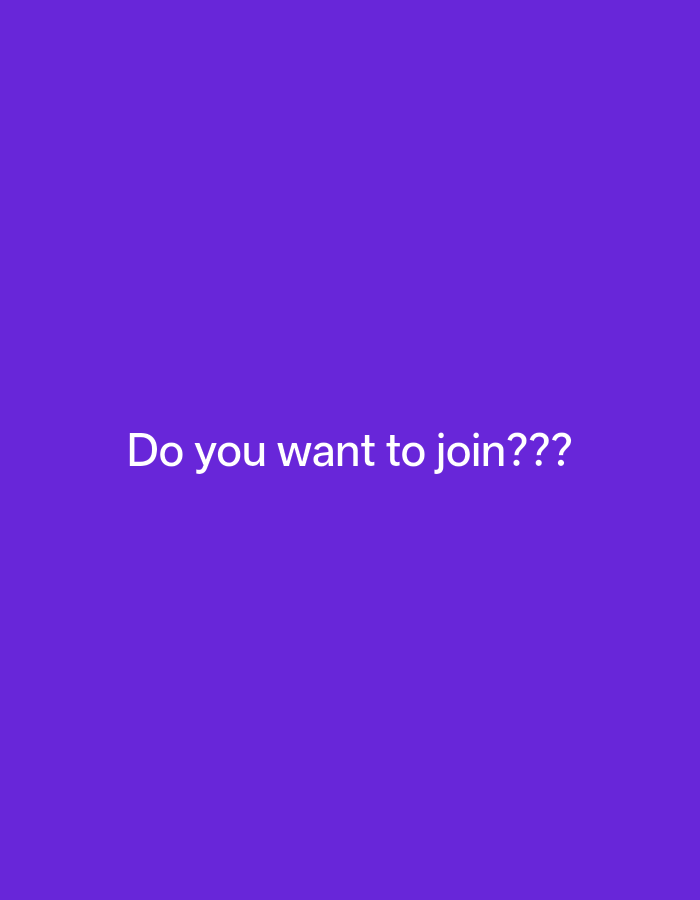 This media file is a static image with a solid purple background. White text overlaid on the background reads "Do you want to join???". There are no discernible subjects, objects, scenes, activities, or events taking place, nor any location cues, time of day, weather, or emotions. The only notable detail is the visible text.
