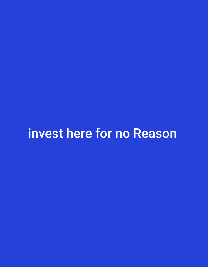 A blue image with the white text "invest here for no Reason". The image does not contain any elements indicating it is located in Vlora, Albania.