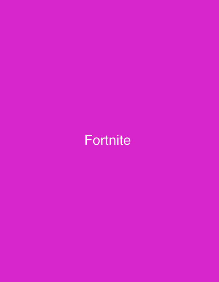 The image displays a plain, solid magenta-pink background. Centered horizontally and vertically on this vibrant backdrop, the word "Fortnite" is written in clear, white sans-serif typography. There are no other visual elements such as people, objects, or a discernible scene. No activity or event is depicted. The image is minimalist, consisting solely of the colored background and the text overlay.