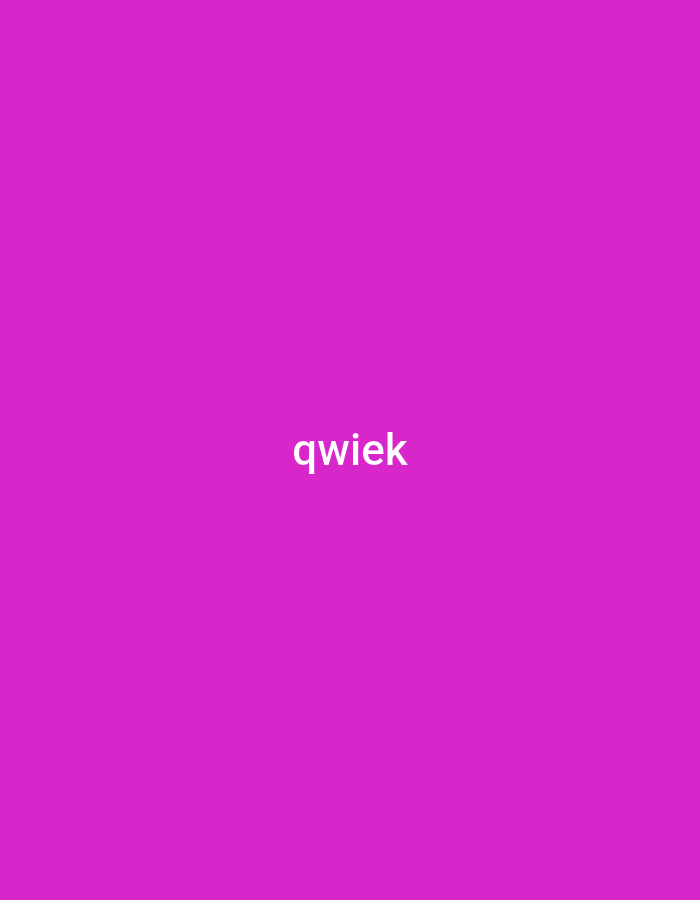 The image displays the word "qwiek" in white, sans-serif font, centered horizontally on a vibrant magenta background. There are no other discernible objects, people, or environmental features present in the image. The location of Jalingo, Nigeria, is not visually represented in this image.