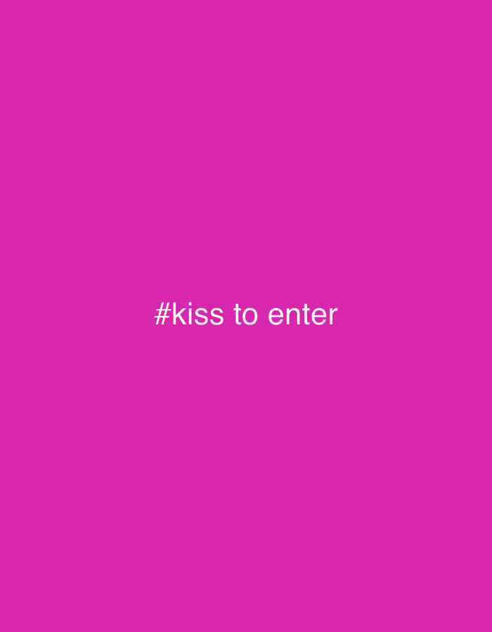 A solid purple background with the white text "#kiss to enter" in the center. The image does not contain information about the city of Votkinsk, Russia, people, subjects, objects, actions, interactions, or the environment.