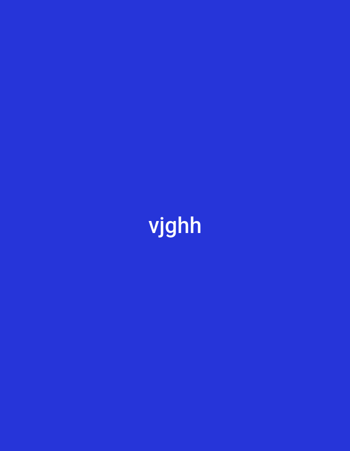 The image displays a solid, uniform royal blue background. Centered horizontally and vertically against this blue field is the white text "vjghh" rendered in a sans-serif typeface.