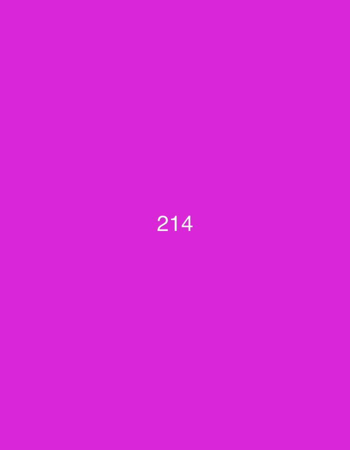 The image displays the number "214" centered on a solid bright pink background. There are no discernible people, subjects, objects, actions, interactions, or environmental features in the image. The location is not specified in the image.