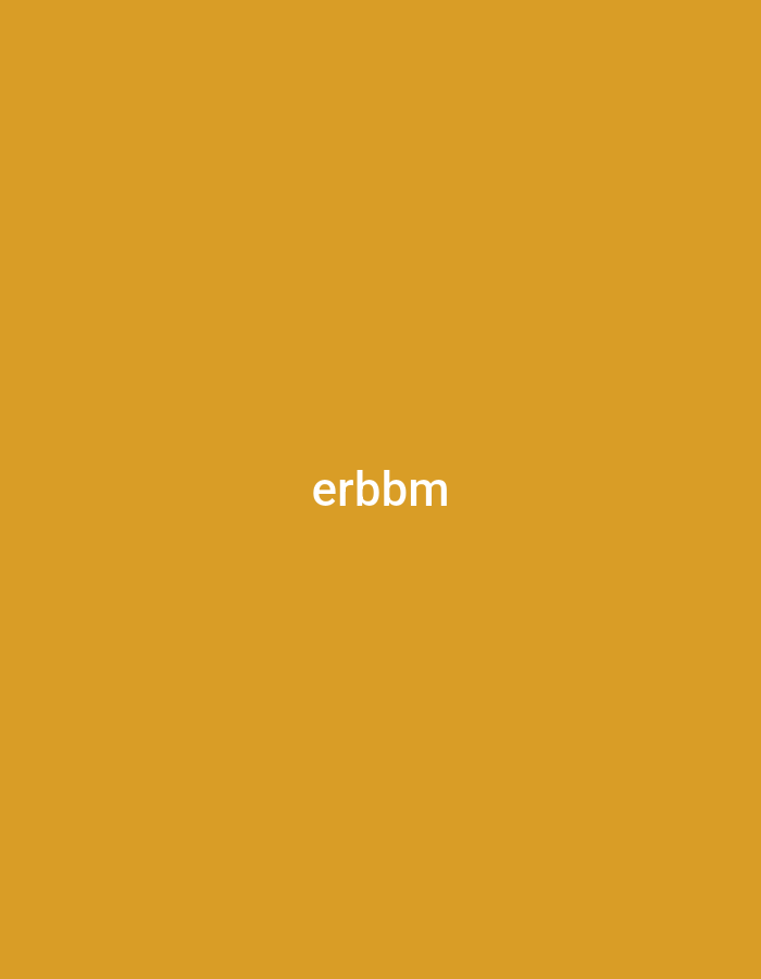 The image contains the word "erbbm" in white font, centered on a solid mustard-yellow background.