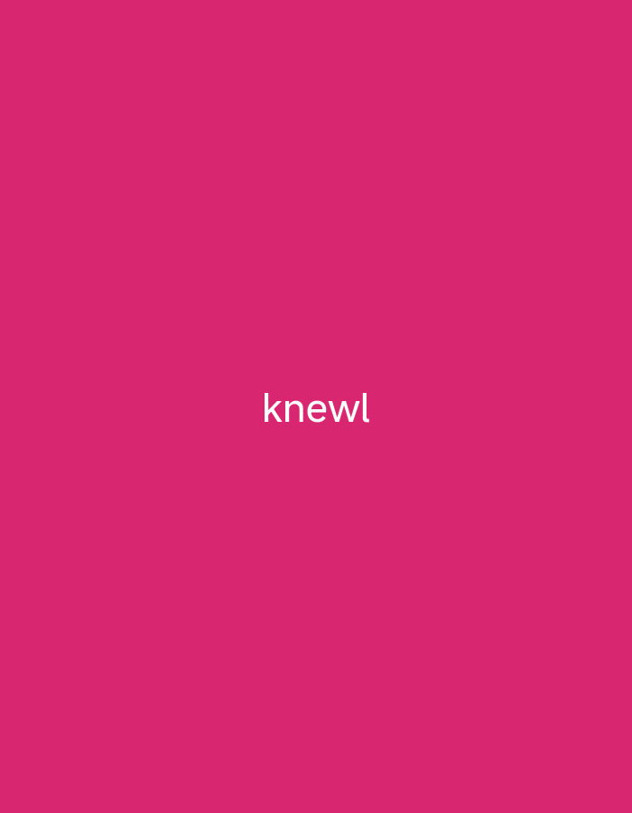 The image displays the word "knewl" in white text centered on a bright pink background. There is no discernible information about the location of Tabari Jauro Manu, Nigeria, or any people, subjects, objects, actions, or interactions within the image.