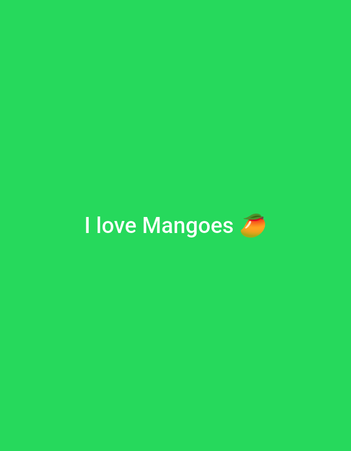 A text overlay on a bright green background reads "I love Mangoes" in white font. To the right of the text is a cartoon depiction of a mango. The image is a digital graphic and does not depict a scene in Rafin Par, Nigeria.
