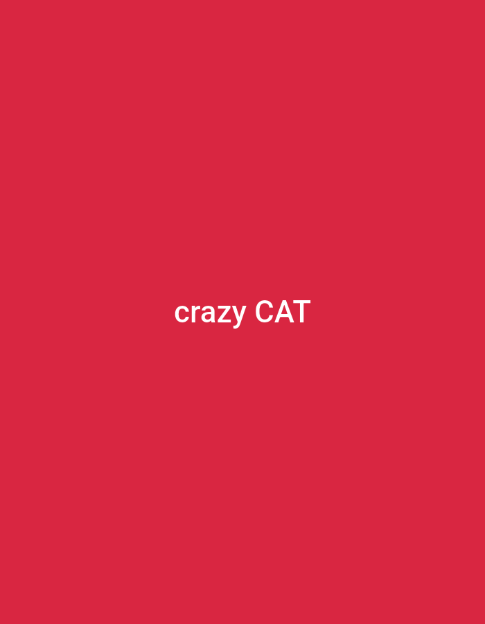 The image is a red background with the words "crazy CAT" in white font in the center.