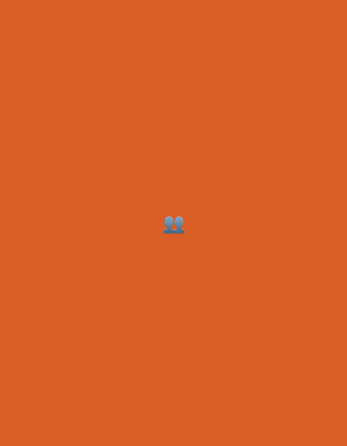 The image displays a flat, solid orange background. Centered within this field is a small, stylized emoji representing two generic human figures rendered in a light blue hue. The figures are depicted side-by-side, with simplified, rounded forms, suggesting a two-person or "friends" icon. There are no other discernible subjects, objects, or actions present in the scene. The environment is entirely abstract, providing no visual cues or context that would indicate a specific geographical location, including the city of Santa Ana, Venezuela.