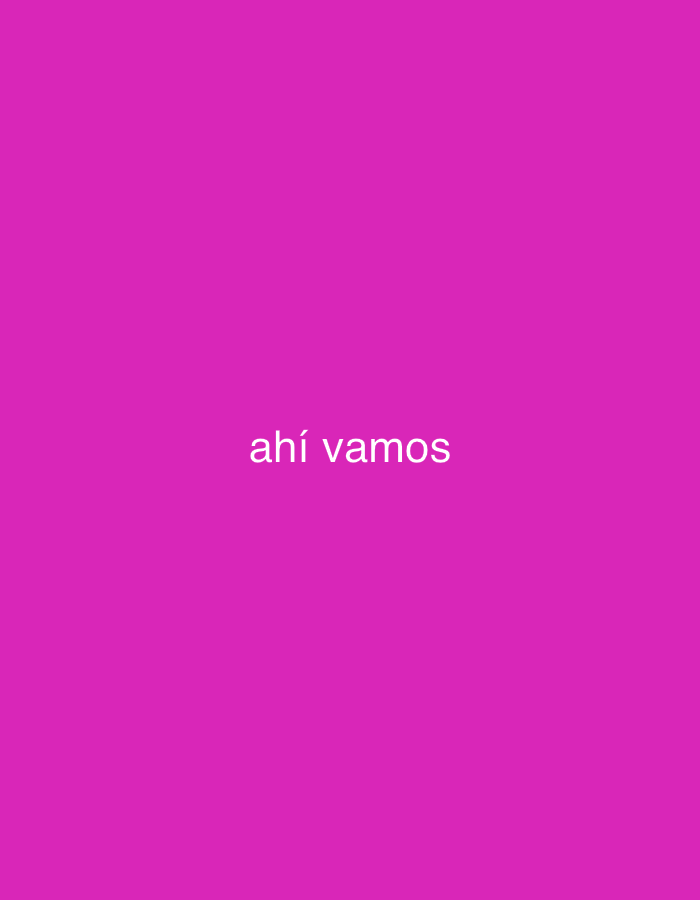 The image displays a plain, solid pink background. Centered horizontally in the middle of the frame is the text "ahí vamos" written in white, sans-serif font. There are no other visible subjects, objects, or activities depicted. The scene provides no discernible details regarding time of day, weather, or specific location cues. The provided location context of Santa Ana, Venezuela, is not reflected in the visual content of the image.