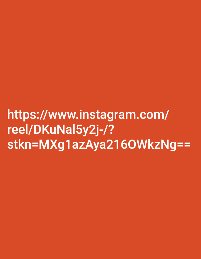 The image displays white text on an orange background. The text reads: "https://www.instagram.com/reel/DKuNal5y2j-/?stkn=MXg1azAya216OWkzNg==". There are no people, objects, actions, or environmental details visible in the image. The location in the city of Kendayakan, Indonesia, is not depicted or mentioned in the image.